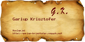 Gariup Krisztofer névjegykártya