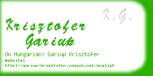 krisztofer gariup business card